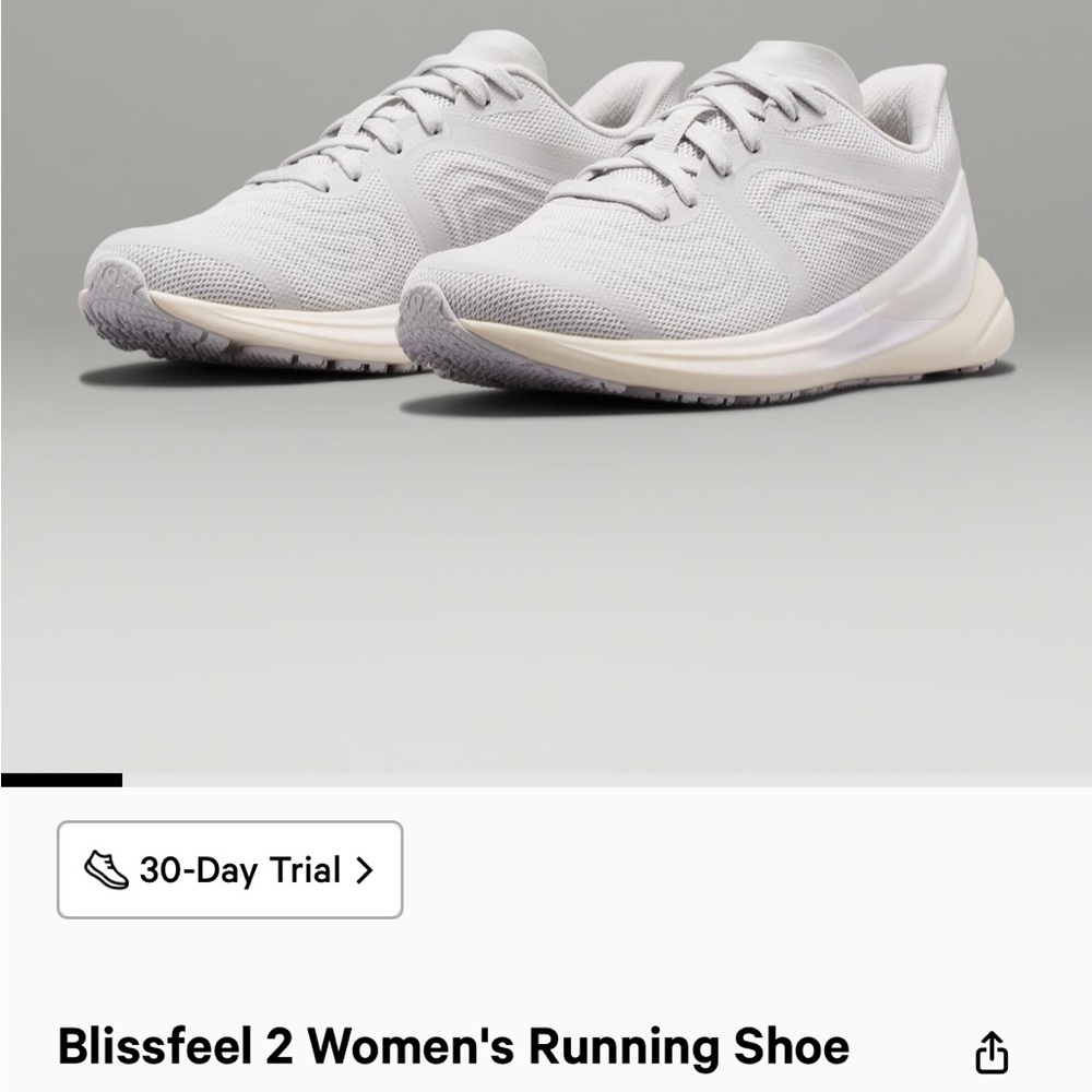 Lululemon Blissfeel 2 Women’s running shoe size 7 vapor/witw/lemon sorbet